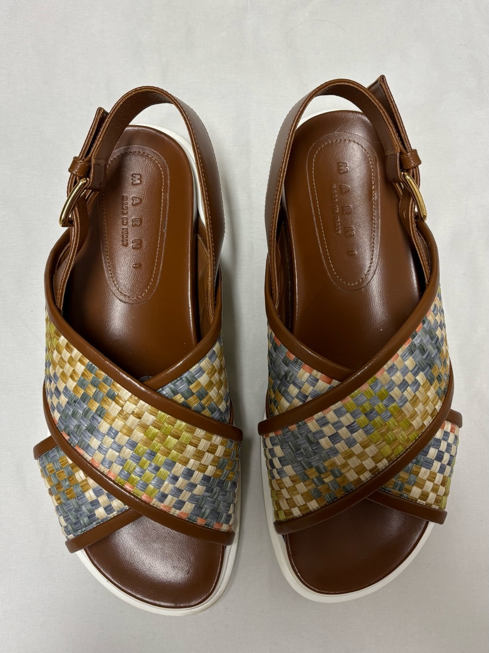 MARNI Made in Italy Fussbett Interwoven Slingback Sandal Women’s Size 38